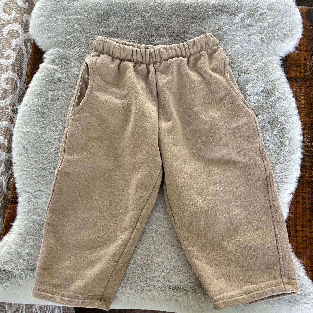 Zara Kids Beige Wide-leg Fleece Pants